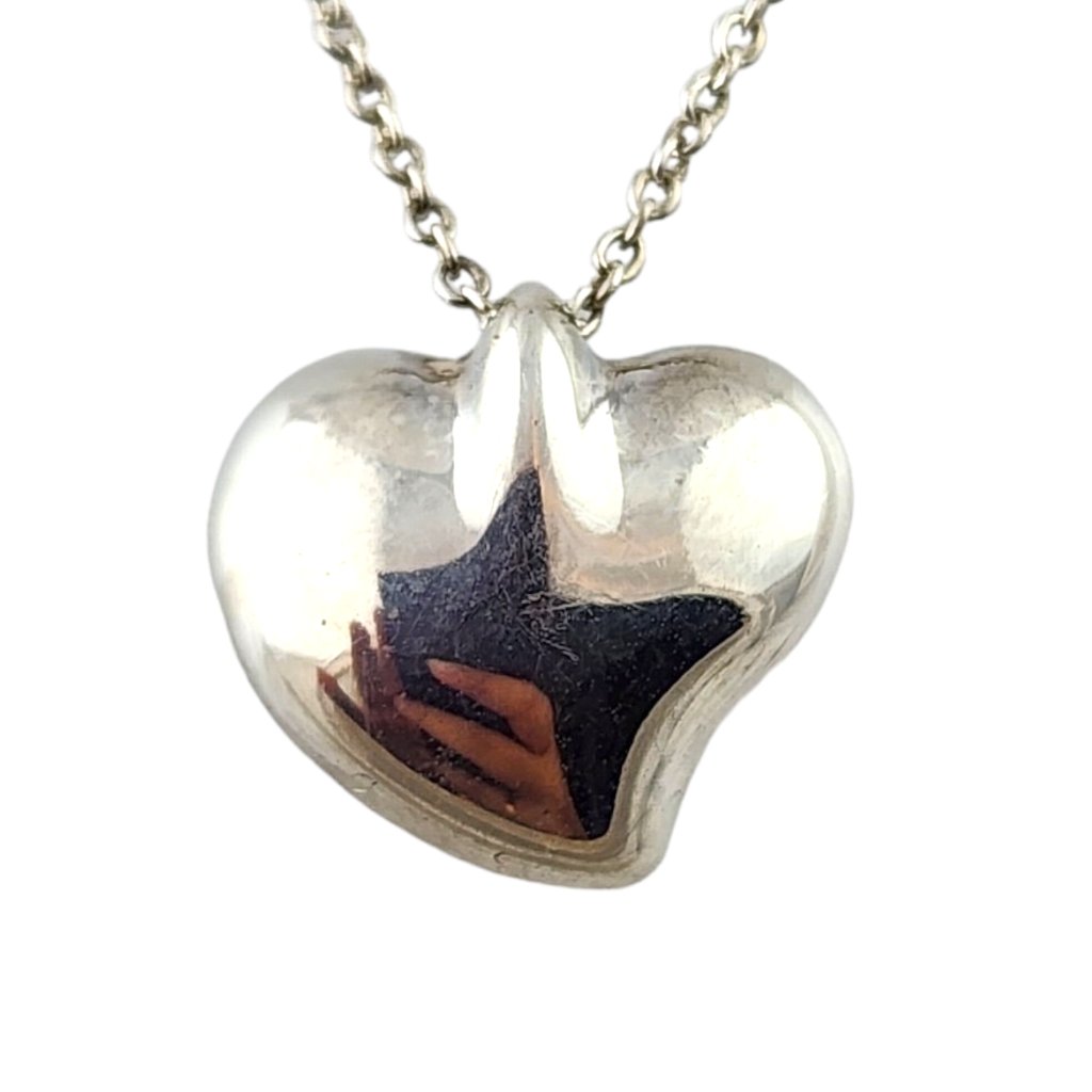 Tiffany & Co Elsa Peretti Sterling Silver Full Heart Pendant Necklace #18275